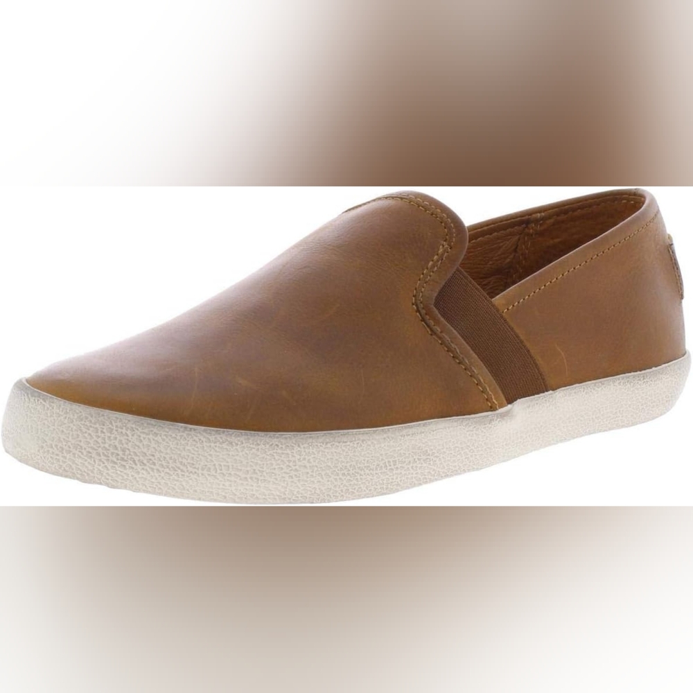 Frye Dylan Brown Leather Slip On Sneakers Size 9